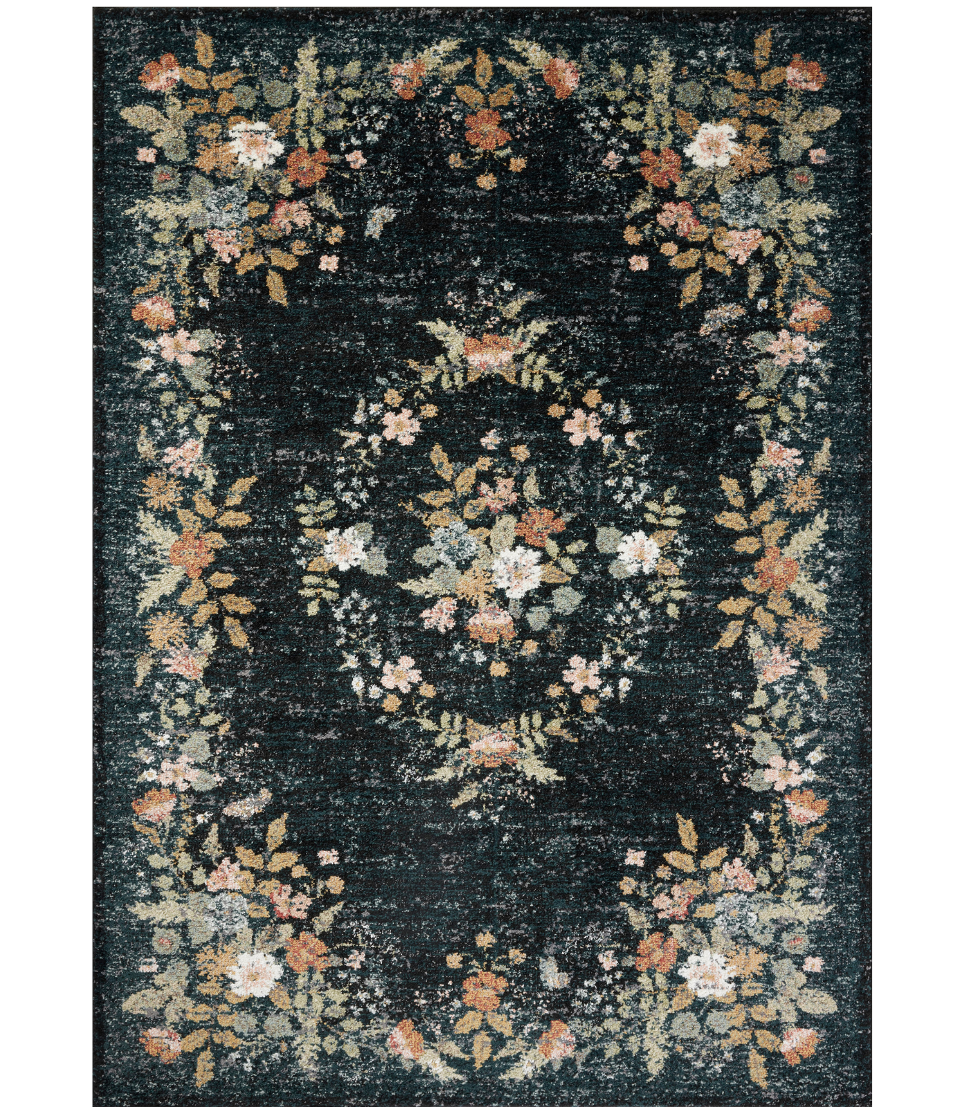Alfombra Laurel 01 Strawberry Fields Navy Rifle Paper Co. × Loloi (161X234) - Perle&Perle