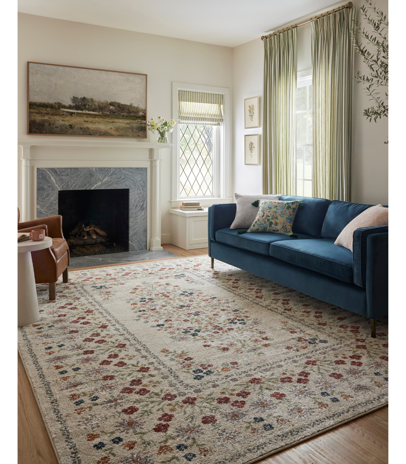 Alfombra Laurel 02 Eleanor Linen Rifle Paper Co. × Loloi (120X170)