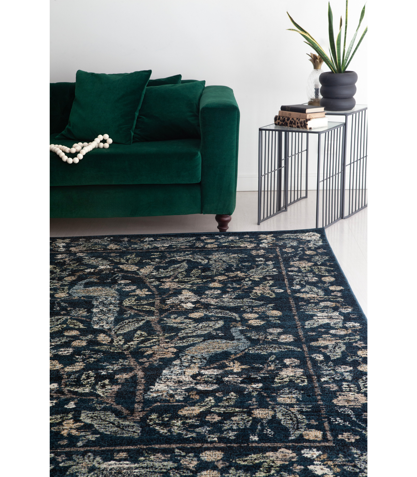 Alfombra Laurel 05 Peacock Garden Navy | Rifle Paper Co x Loloi