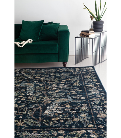 Alfombra Laurel 05 Peacock Garden Navy | Rifle Paper Co x Loloi