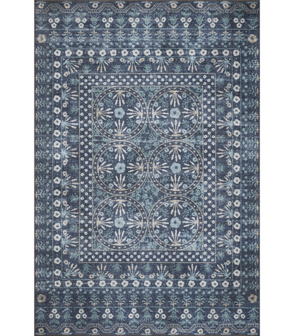 Alfombra Maison 03 Rosette Blue Rifle Paper Co. × Loloi (153X229) - Perle&Perle