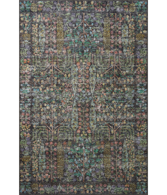 Alfombra Maison 07 Grove | Charcoal  x Rifle Paper Co. × Loloi