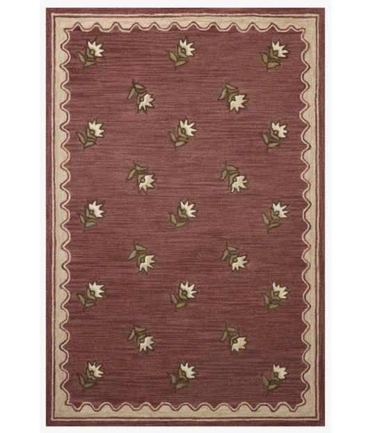 Alfombra Norah 01 Berry | Natural Chris Loves Julia × Loloi