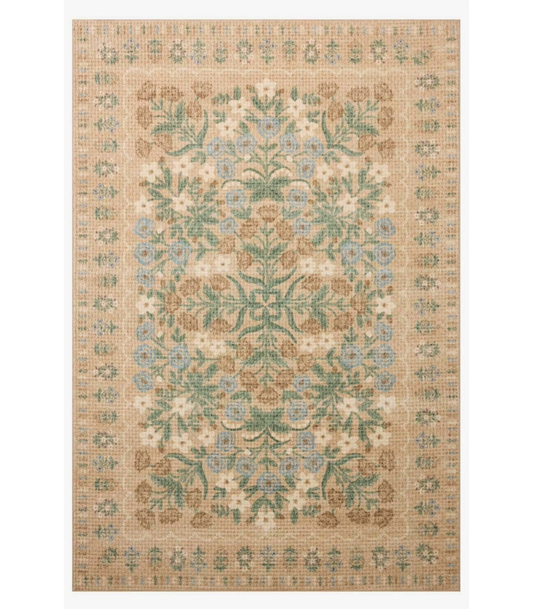 Alfombra Orchard  04 Sand | Multi Rifle Paper Co. × Loloi 118X180 | Preventa | Lavado a Máquina