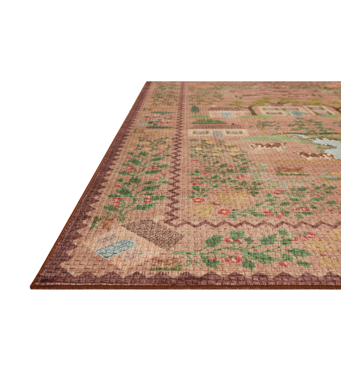 Alfombra Orchard 02 Mauve | Multi x Rifle Paper Co x Loloi (Lavable en Máquina)