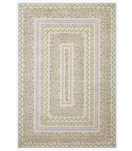Alfombra Orchard  01 Ivory | Multi Rifle Paper Co. × Loloi 118X180 | Preventa | Lavado a Máquina