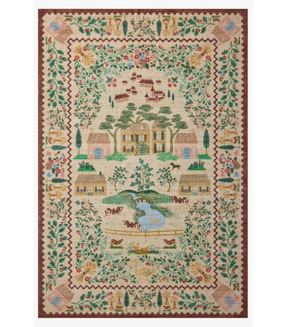 Alfombra Orchard  02 Antique Ivory | Multi Rifle Paper Co. × Loloi 118X180 | Preventa | Lavado a Máquina