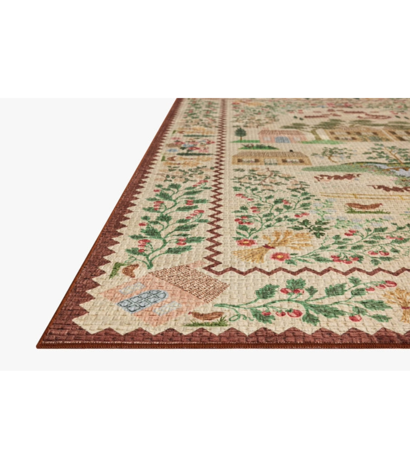 Alfombra Orchard  02 Antique Ivory | Multi Rifle Paper Co. × Loloi 118X180 | Preventa | Lavado a Máquina
