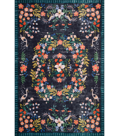 Alfombra Palais 03 Black Multi Rifle Paper Co × Loloi (115x176)