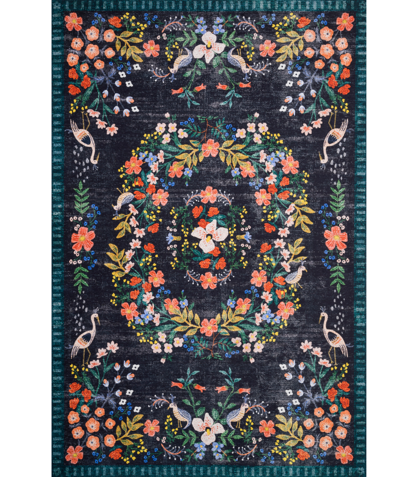 Alfombra Palais 03 Black Multi Rifle Paper Co × Loloi (229x290) - Perle&Perle