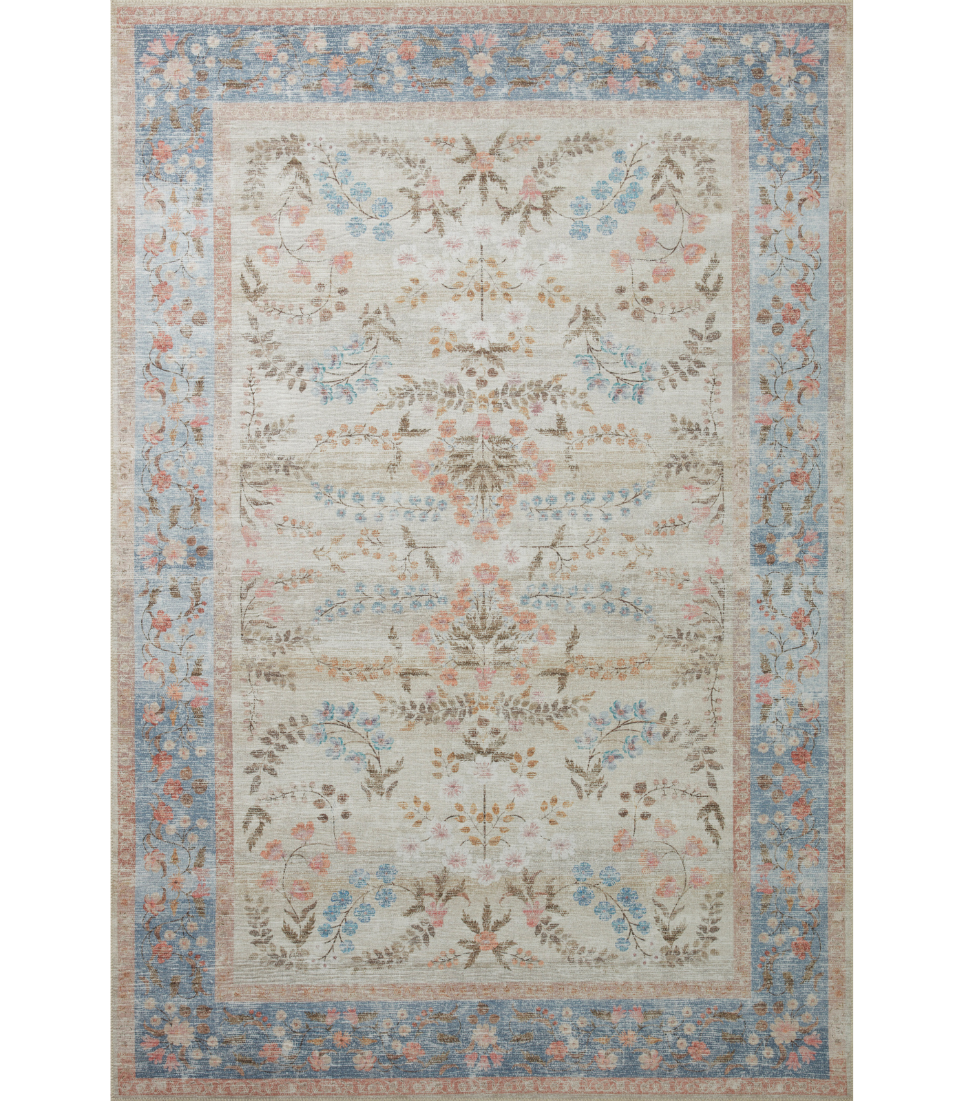 Alfombra Palais 04 Ligth Blue Rifle Paper Co × Loloi (153X229)