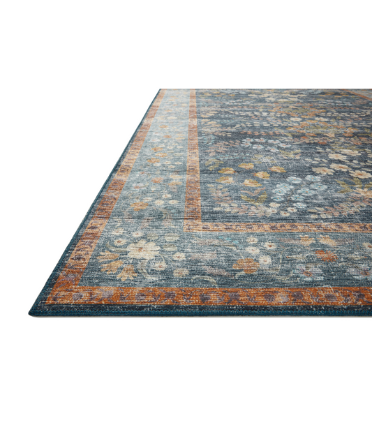 PREVENTA ABRIL | Alfombra Palais 04 Navy Rifle Paper Co × Loloi (77X229) PASILLO