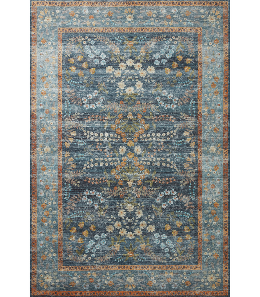 Alfombra Palais 04 Navy Rifle Paper Co × Loloi (153X229)