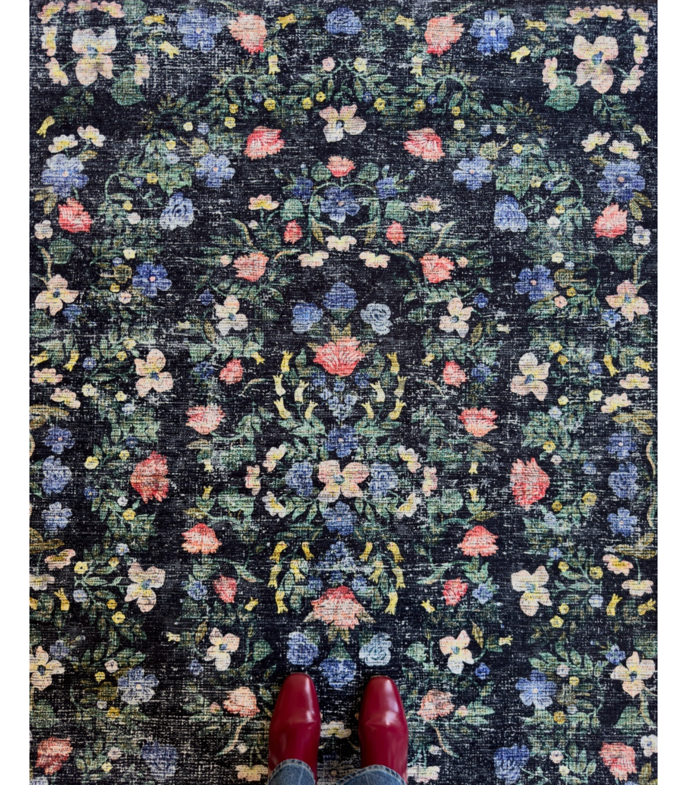 Alfombra Palais 05 Black | Rifle Paper Co x Loloi