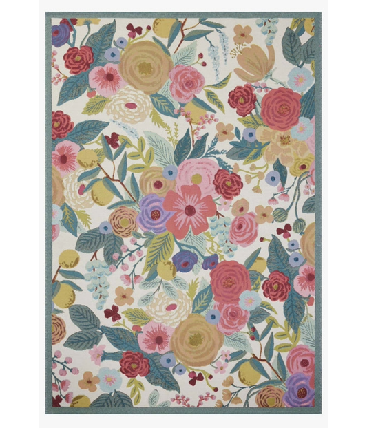 Alfombra Perennial 04 Garden Party Rose | Multi x  Rifle Paper Co. (Interior/Exterior)