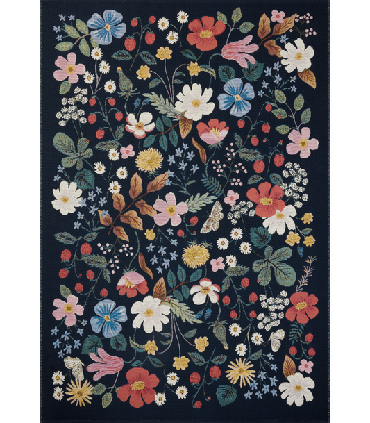 Alfombra Perennial 02 Strawberry Fields Black Rifle Paper Co. × Loloi (201X285) (Interior/Exterior)