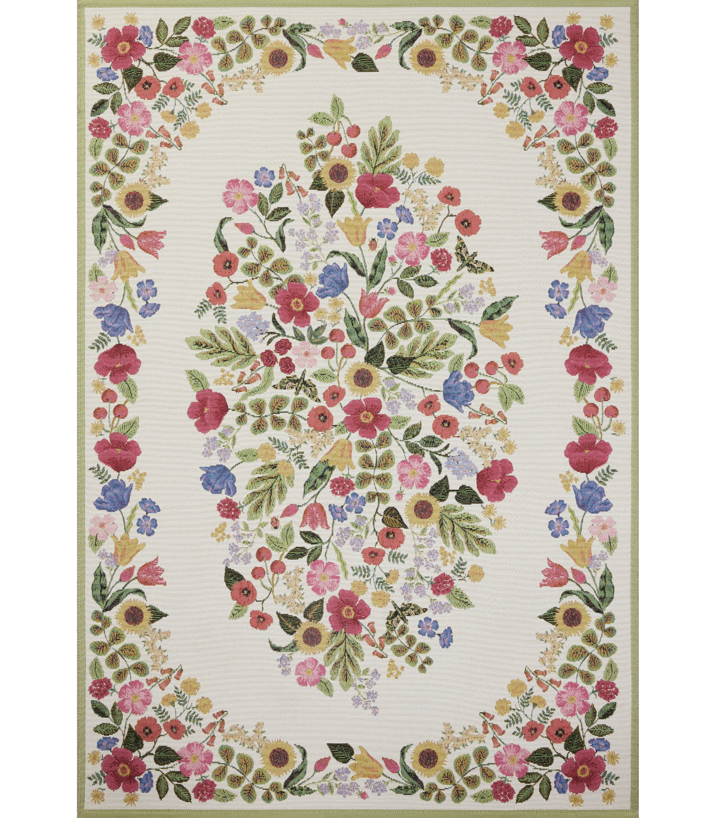 Alfombra Perennial 01 Blossom Cream Rifle Paper Co. × Loloi (201X285) (Interior/Exterior) - Perle&Perle