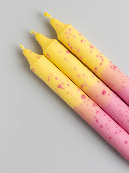 Vela Yellow-Pink & Pink Confeti | 3u