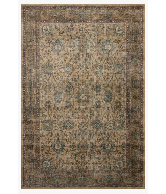 Alfombra Ramona 06 Khaki | Multi x Chris Loves Julia × Loloi (Lavable en Máquina)