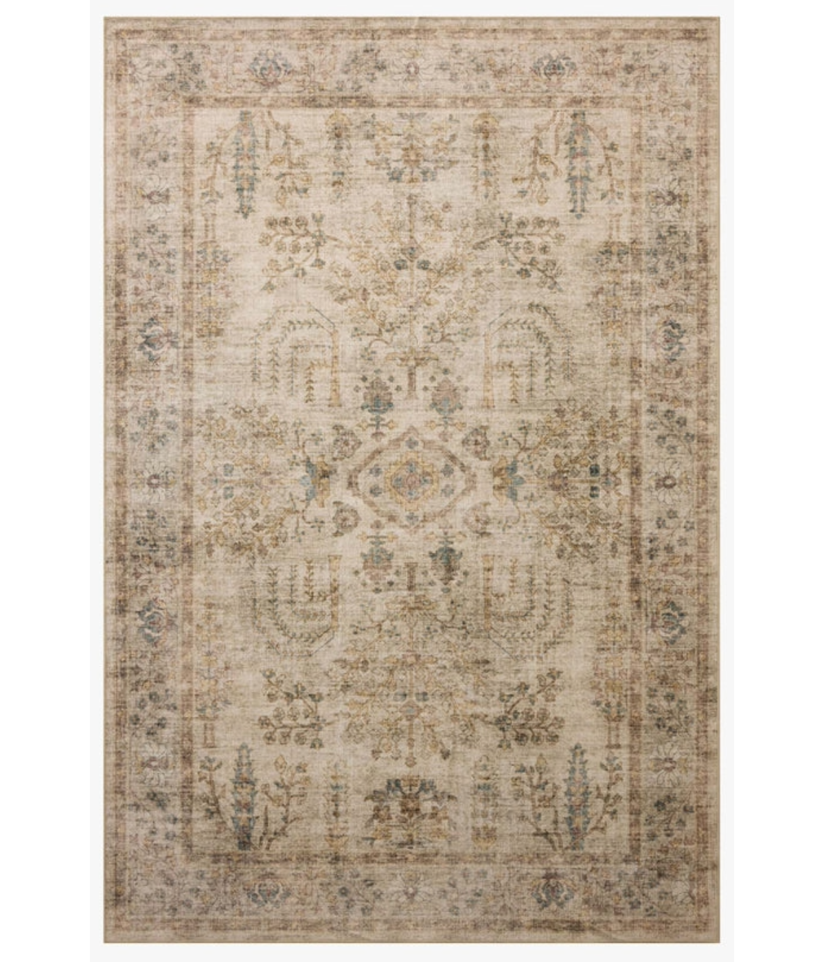 Alfombra Ramona 03 Ivory | Multi x Chris Loves Julia × Loloi (Lavable en Máquina)