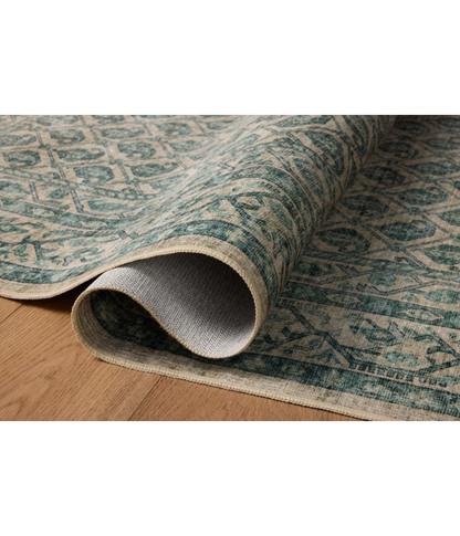 Alfombra Ramona 02 Bone | Teal x Chris Loves Julia × Loloi (Lavable en Máquina)