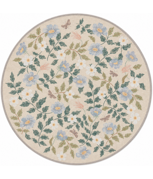 Alfombra Cotswolds 02 Primrose Sand | Rifle Paper Co x Loloi  REDONDA