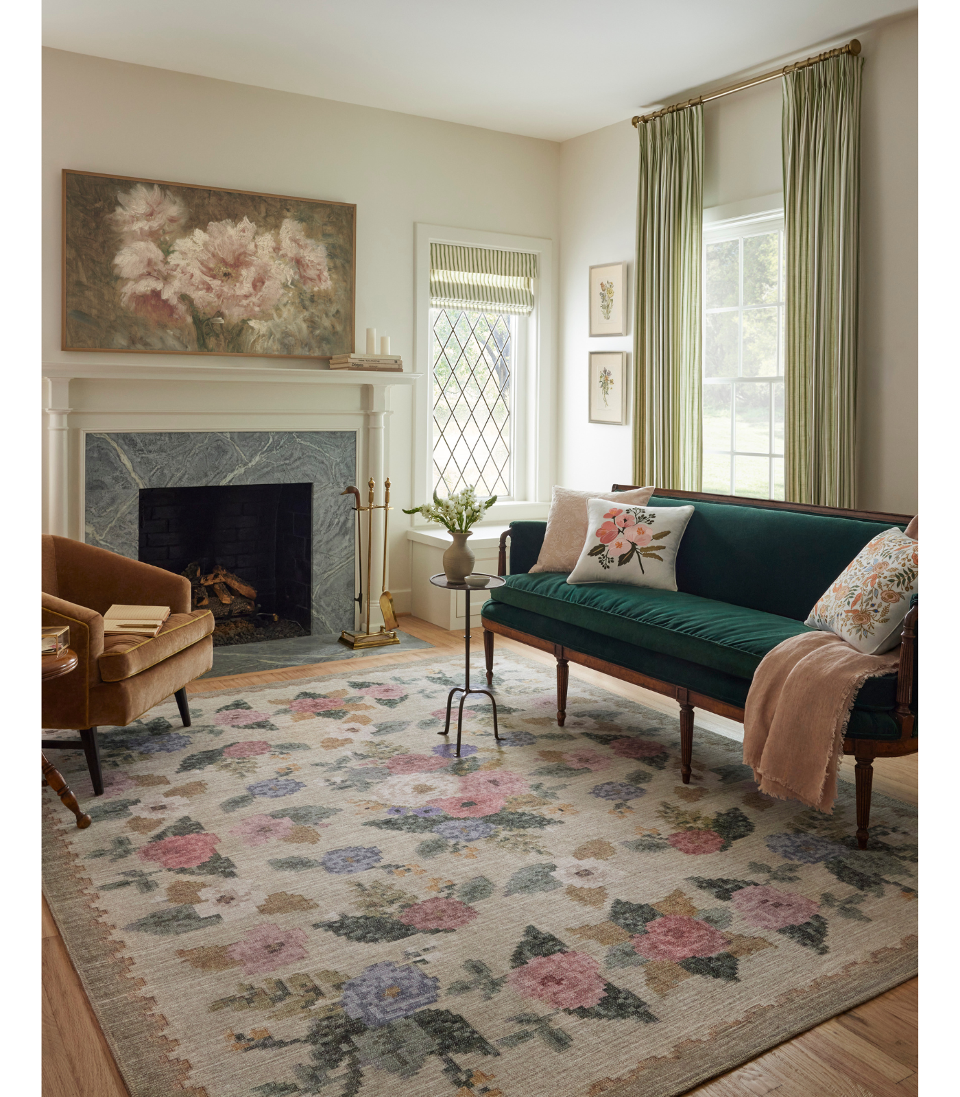 Alfombra Rosa 02 Antique Rose Cream Rifle Paper Co. × Loloi (256X354)