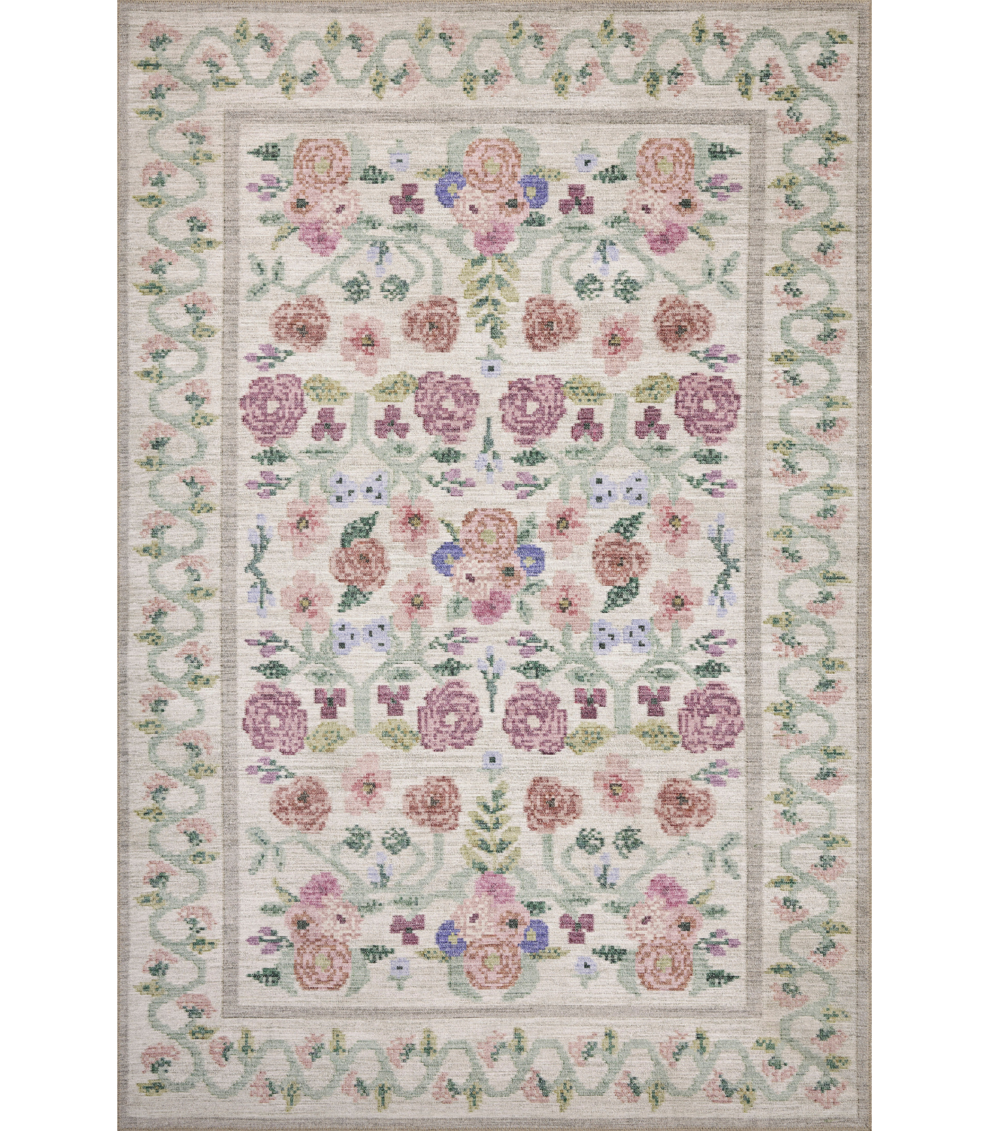 Alfombra Rosa 01 Ivory Rifle Paper Co. × Loloi (256X354)