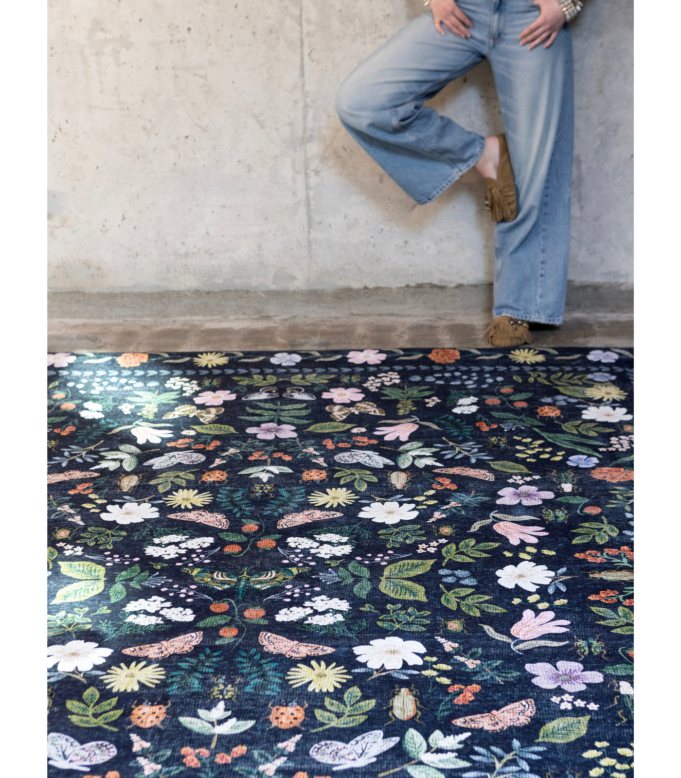 Alfombra Canopy 04 Black | Rifle Paper Co x Loloi