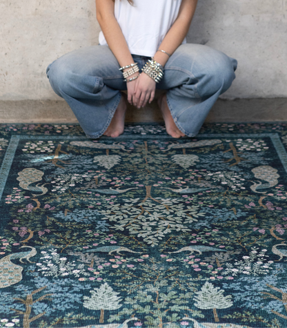 Alfombra Canopy 05 Teal | Rifle Paper Co x Loloi