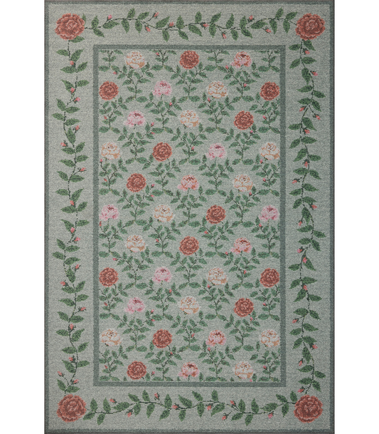 Alfombra Wildwood 02 Green Rifle Paper Co x Loloi (192X274)
