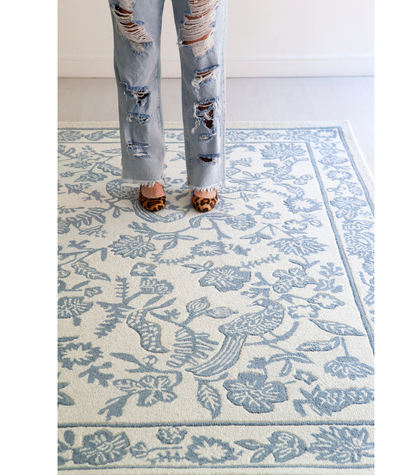 Alfombra Arboretum 01 Aviary Periwinkle Rifle Paper Co. x Loloi(153X229) - Perle&Perle