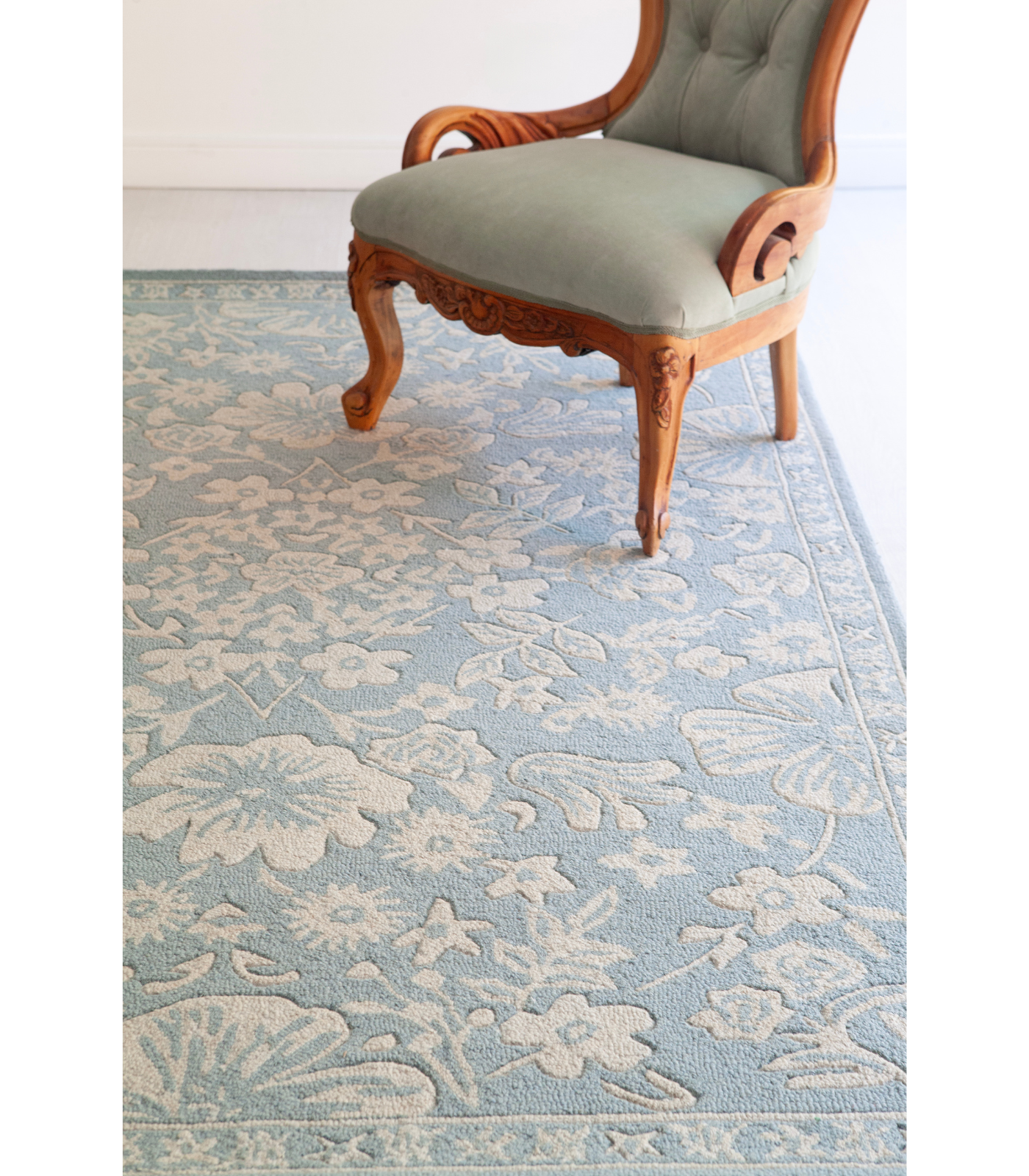 Alfombra Arboretum 02 Rose Garden Jade Rifle Paper Co. x Loloi (153X229) - Perle&Perle