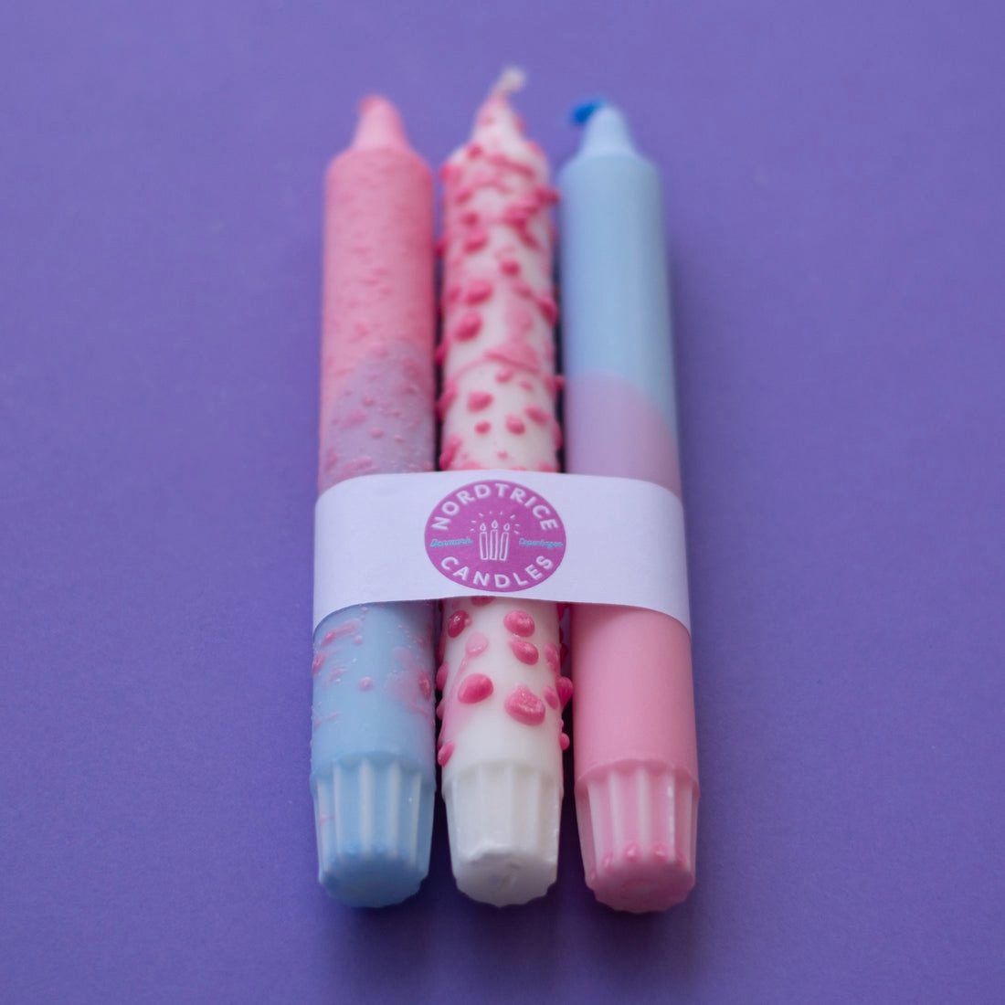 Pack 3 Velas Fucsia MIx