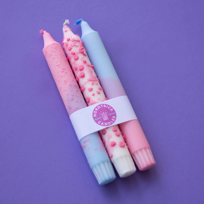 Pack 3 Velas Fucsia MIx