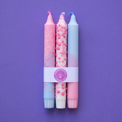 Pack 3 Velas Fucsia MIx