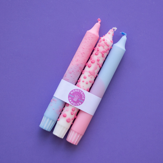 Pack 3 Velas Fucsia MIx