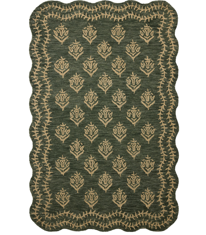 Alfombra Lisette 01 Forest | Oatmeal Rifle Paper Co. × Loloi