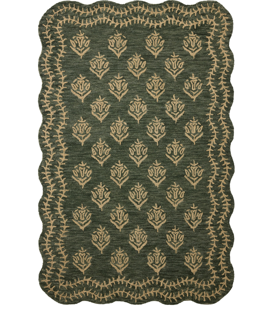 Alfombra Lisette 01 Forest | Oatmeal Rifle Paper Co. × Loloi