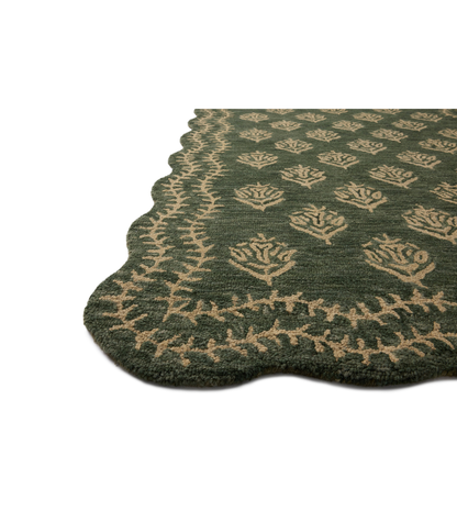 Alfombra Lisette 01 Forest | Oatmeal Rifle Paper Co. × Loloi