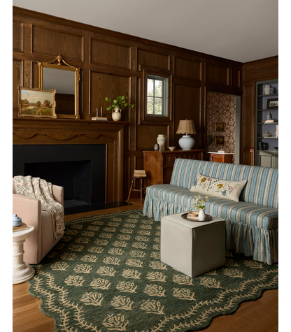 Alfombra Lisette 01 Forest | Oatmeal Rifle Paper Co. × Loloi