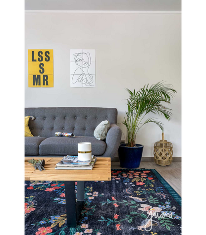 Alfombra Palais 03 Black Multi Rifle Paper Co × Loloi (115x176)