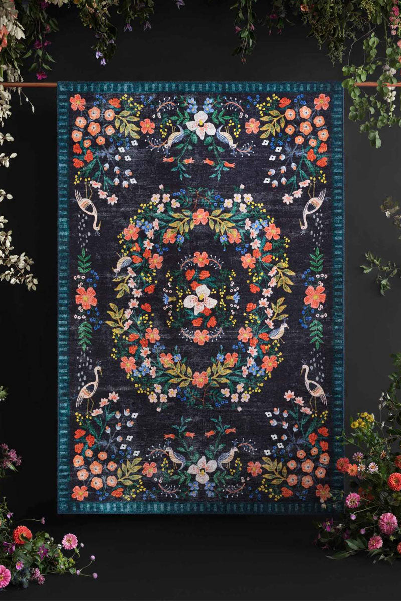 Palais Black Multi Rifle Paper Co × Loloi (115x176) - Perle&Perle