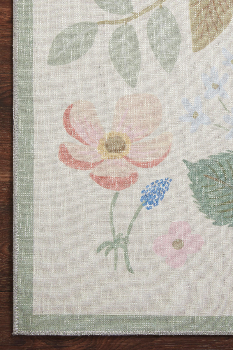 Alfombra Cotswolds 01 Strawberry Fields Ivory Rifle Paper Co. × Loloi PASILLO (77x229)