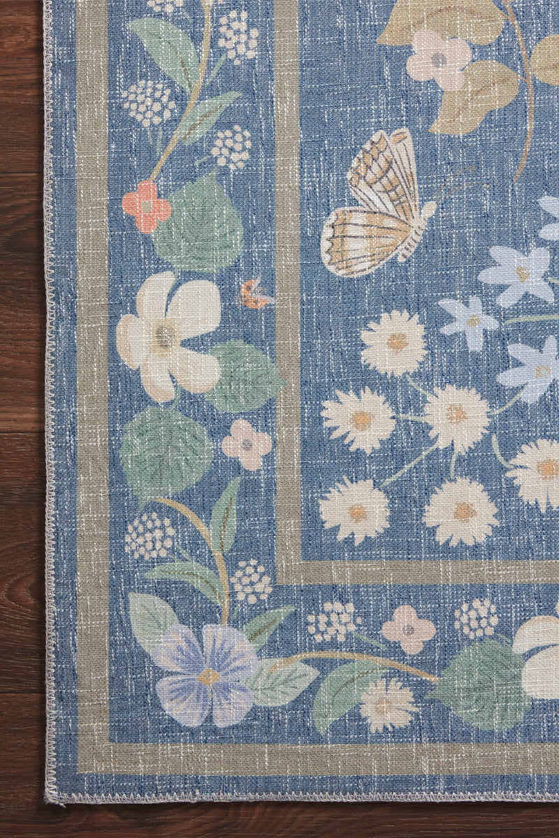 Alfombra Cotswolds 03 Willow Indigo Rifle Paper Co. × Loloi (77x229)