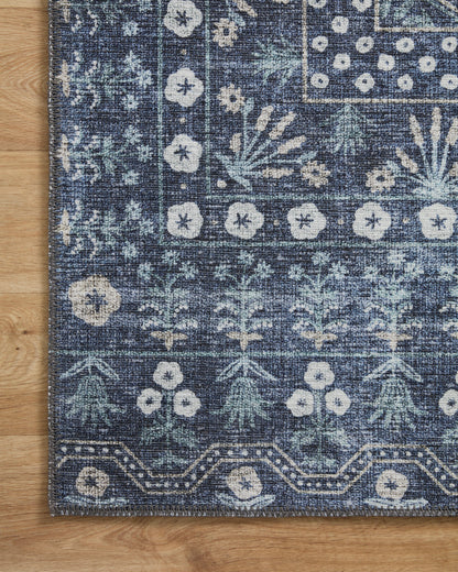Alfombra Maison 03 Rosette Blue Rifle Paper Co. × Loloi (153X229) - Perle&Perle