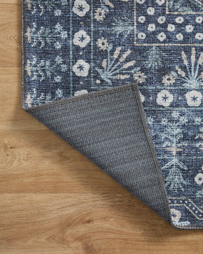 Alfombra Maison 03 Rosette Blue Rifle Paper Co. × Loloi (153X229) - Perle&Perle