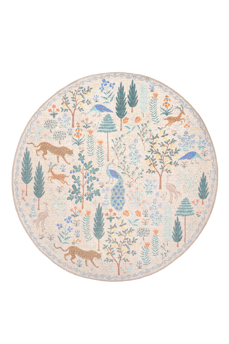 Alfombra Menagerie Collection 02 Forest Cream Rifle Paper Co. × Loloi (153x153) - Perle&Perle