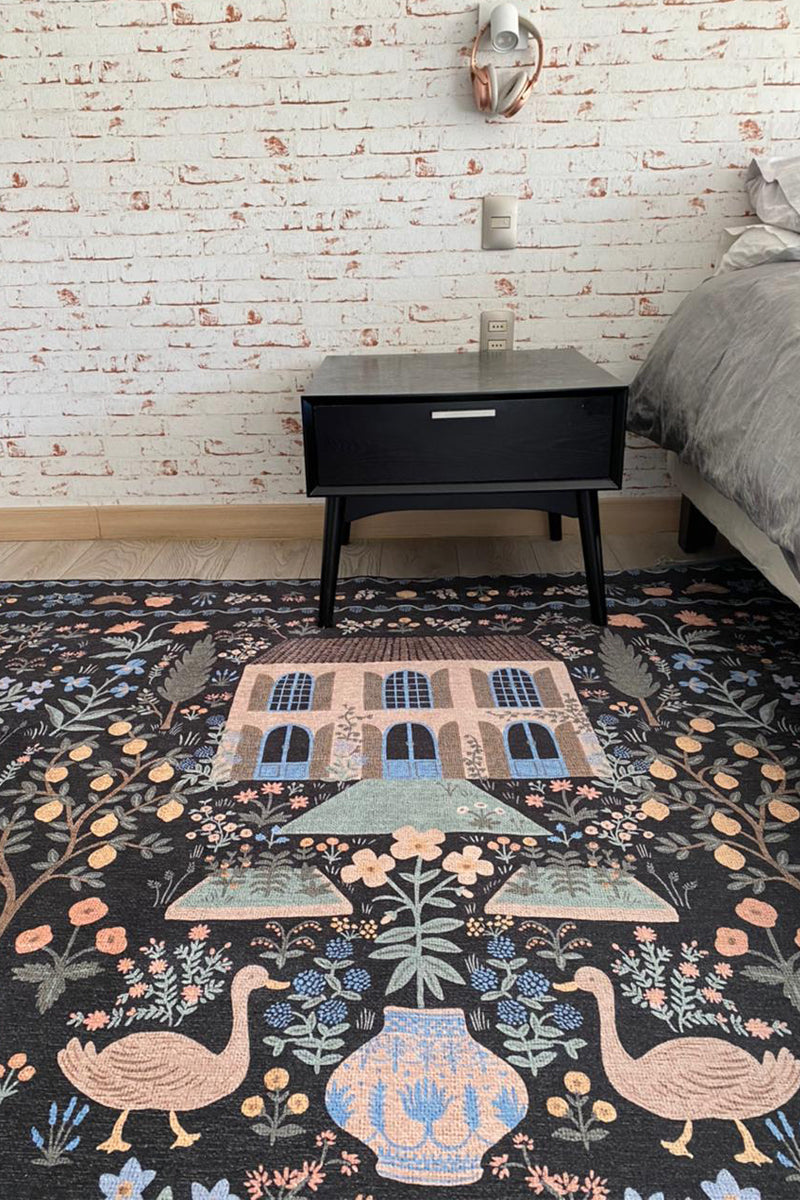 Alfombra Menagerie 03 Camont Black | Rifle Paper Co x Loloi