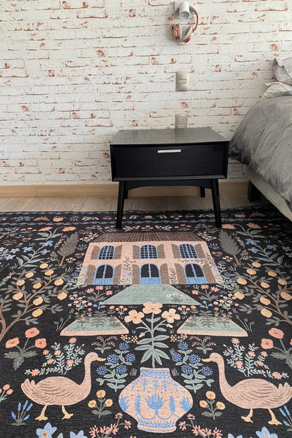 Alfombra Menagerie 03 Camont Black | Rifle Paper Co x Loloi